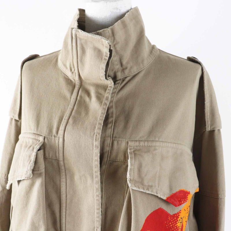 Christian DIOR 227c47a3347 BEE Embroidery Damaged Paint Design Military Jacket