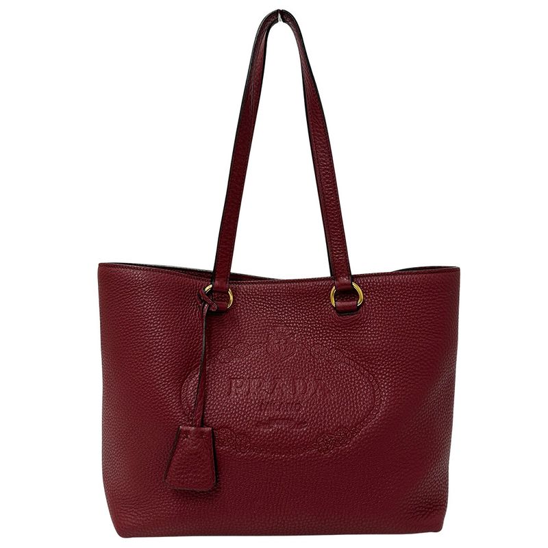 Prada Bag Women's Brand Tote Leather Bordeaux 1bg100 Red Cool Chic
