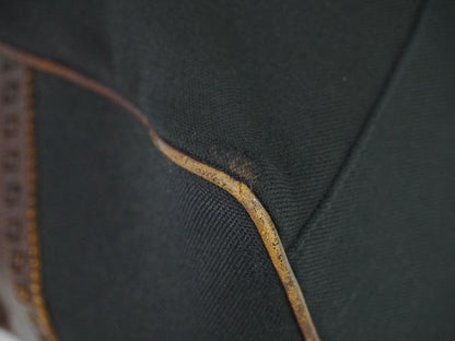 Authentic Fendi Etonico Tote Handbag Canvas Leather Black Brown 8bn162 Etonico