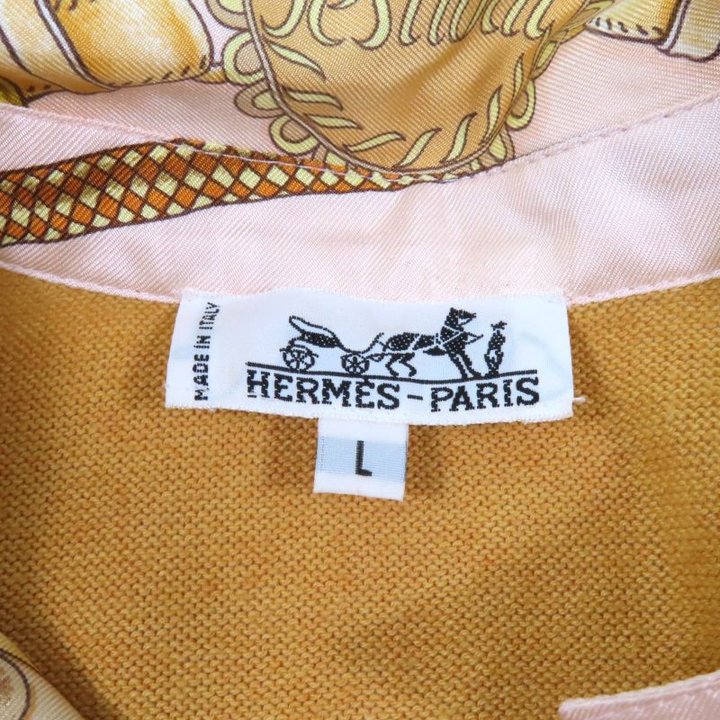 Hermes Vintage Cashmere-blend Twill Laine Silk-switched Knit Short-sleeved Polo