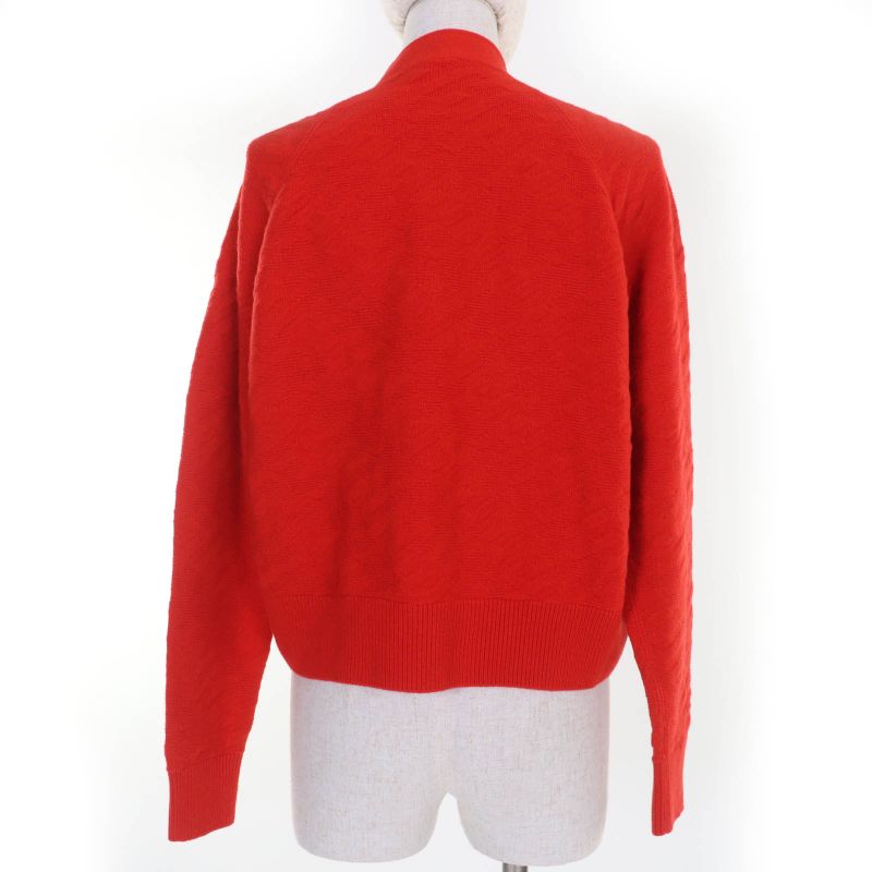 Hermes 2022 100% Wool H Motif Serie Buttons Long Sleeves Knit Cardigan Red