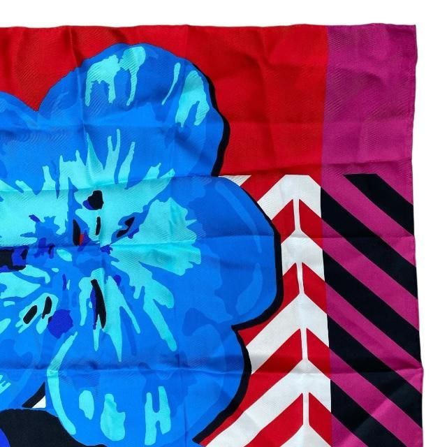Christian DIOR 22flp070i615 2022 Flower Pop Scarf Silk Red Blue Pink