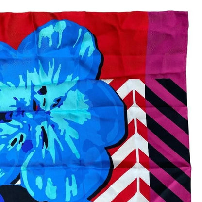Christian DIOR 22flp070i615 2022 Flower Pop Scarf Silk Red Blue Pink