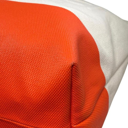 Gucci Tote Bag Large 782741 Embossed Canvas Logo White Orange Gucci