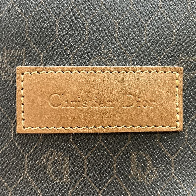 Christian DIOR Boston Bag With Honeycomb Pattern Brown