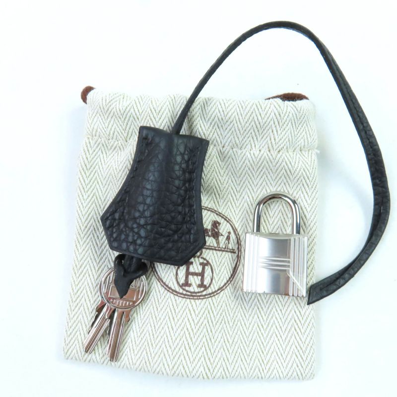 Hermes Bolide 31 Taurillon Clemence Silver Hardware Handbag Black Engraved Y