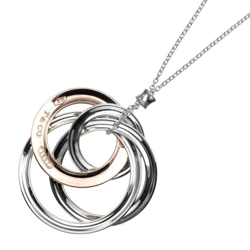 Tiffany & Co 1837 Interlocking 4 Circle Silver 925 X Rubed Metal Ladies 13g