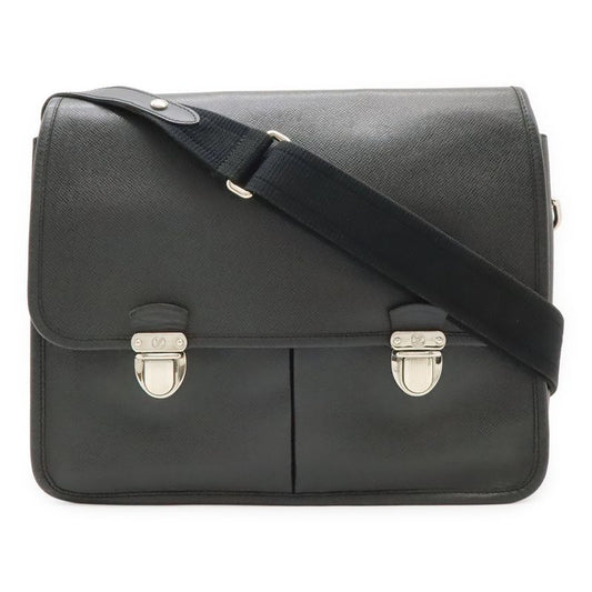 Louis Vuitton Taiga Alexei Shoulder Bag Crossbody Ardoise Black Silver Hardware