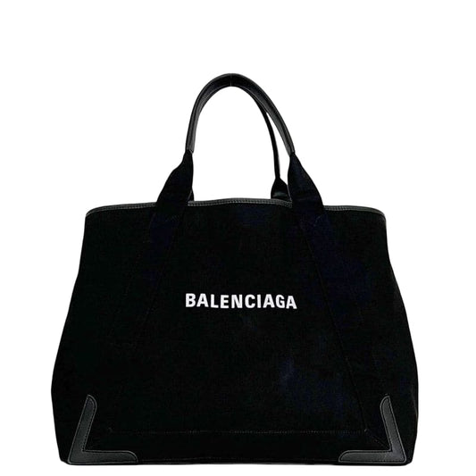 Balenciaga Tote Bag Navy Cabas M Black 339936