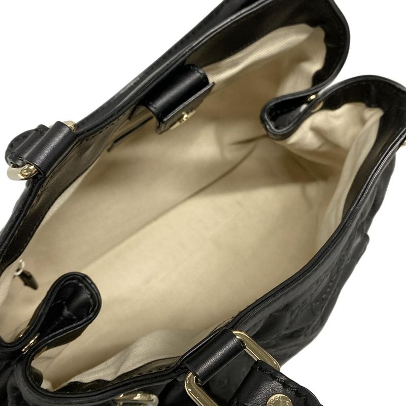 Gucci Tote Bag Sookie/shima Line 211944 Black Leather