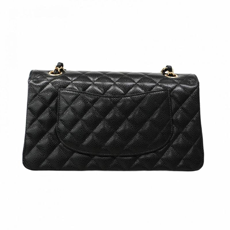 Chanel Shoulder Bag Matelasse Caviar Skin Black Chien Pan Gold Hardware Women