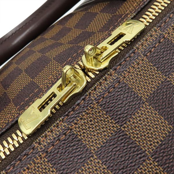 Louis Vuitton Boston Bag Keepall Bandouliere 55 Damier Canvas Damier Ebene Gold