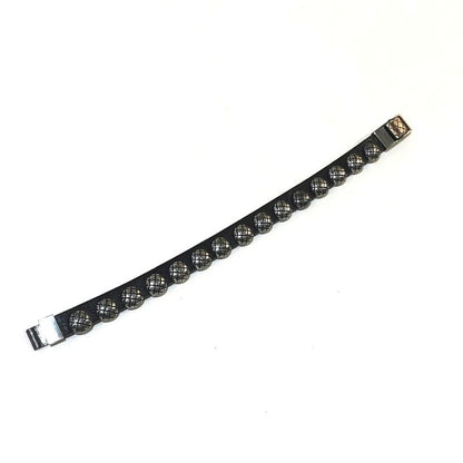 Bottega Veneta Bracelet Intrecciato Ag925 Silver And Black