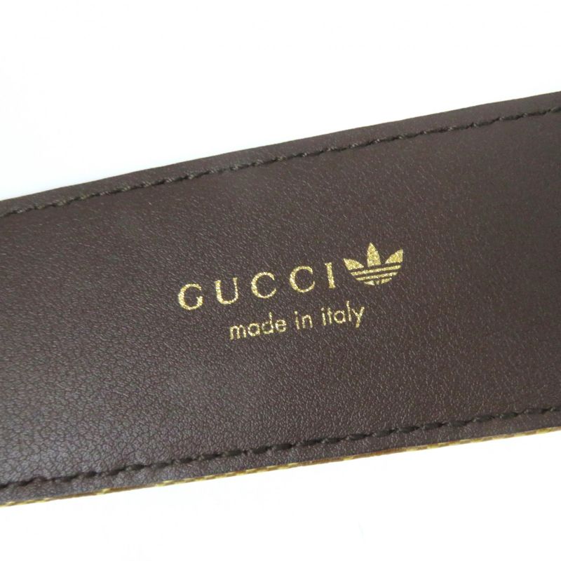 Gucci×adidas 406831 GG Marmont Leather Belt Brown Gold Hardware 65 And 26