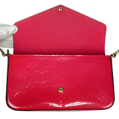 Louis Vuitton Pochette Felicie Chain Shoulder Bag Chain Wallet Vernis Patent