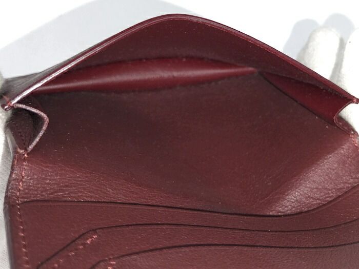 Cartier Mustline Card Case Business Card Holder Leather Bordeaux