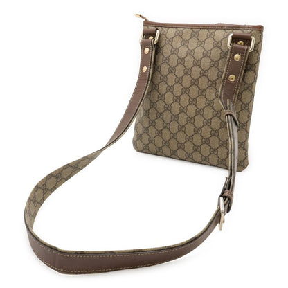Gucci GG Supreme Shoulder Bag Crossbody Depth None PVC Leather Beige Dark Brown