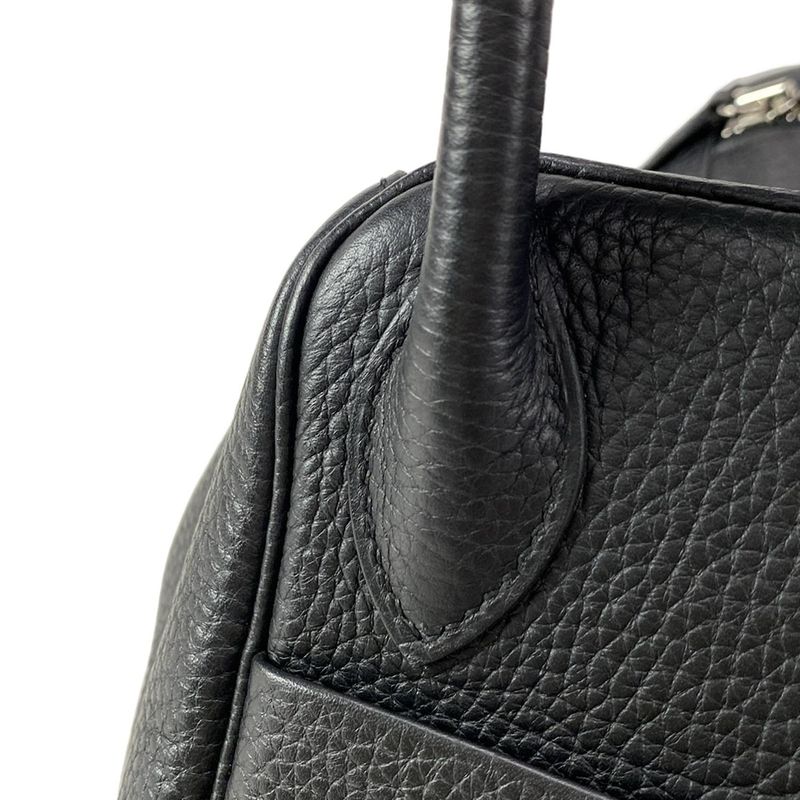 Hermes Shoulder Bag Lindy 30 Black Silver Hardware