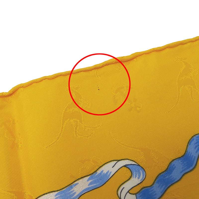 Hermes Scarf Women's Brand Carré 90 LE Geographe Geographer Silk Yellow Large