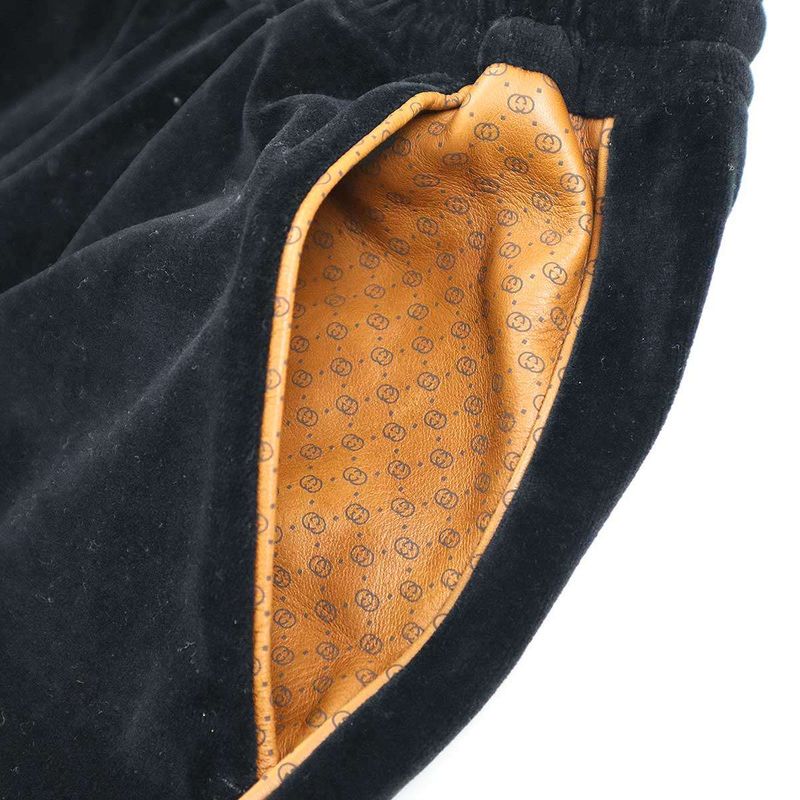 Gucci Velvet Piping Jogger Pants 535919 X9z28 Black XXS