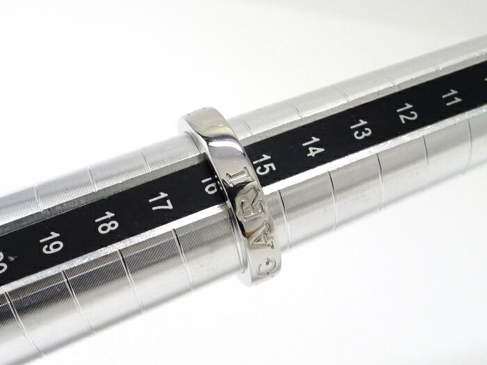 Bvlgari Ring Double Logo Bvlgari 750wg 18K White Gold White Togo Old Diamond