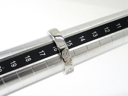 Bvlgari Ring Double Logo Bvlgari 750wg 18K White Gold White Togo Old Diamond