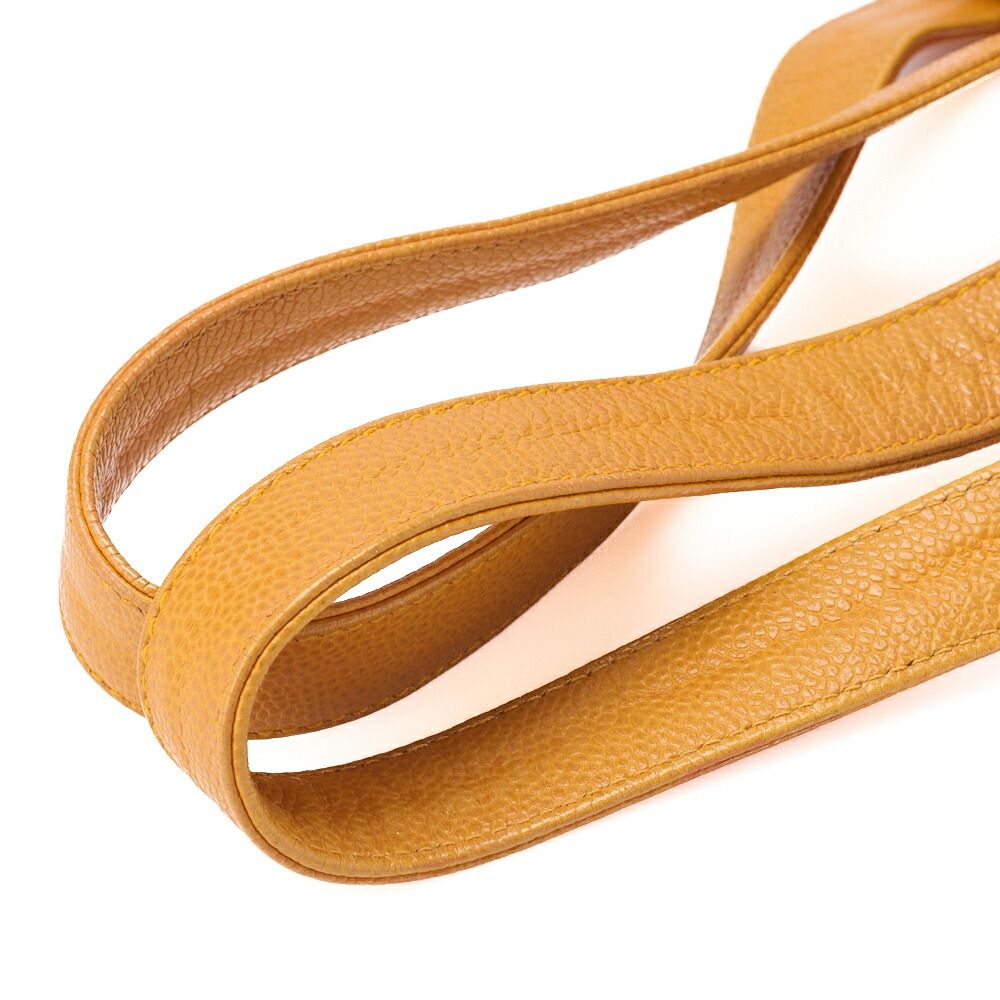 Chanel Backpack Caviar Skin Triple Coco Turnlock Yellow Gold Hardware Women's