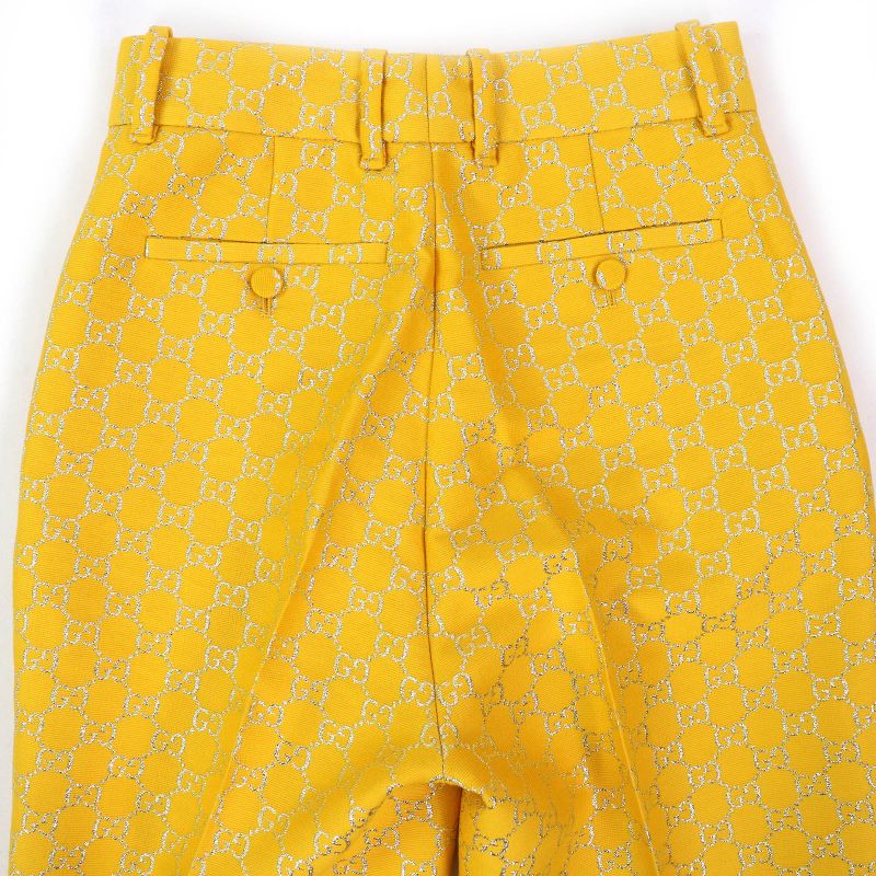 Gucci 20AW 627877 Wool Silk GG Jacquard Flared Pants Bell Bottom Trousers