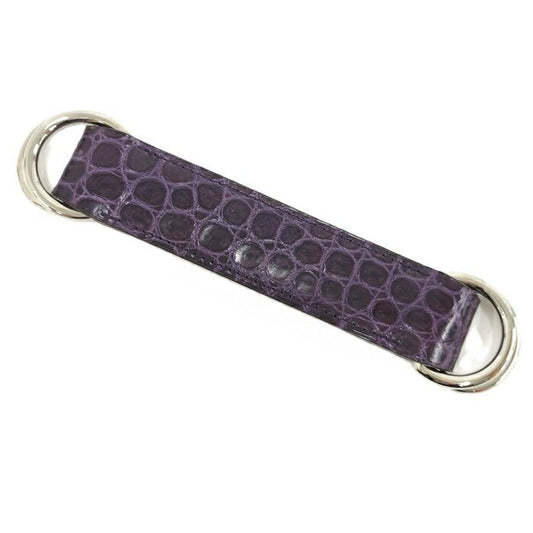 Hermes Scarf Belt Croc Leather Purple □L Engraved