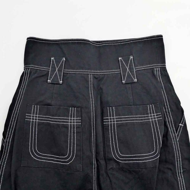 Fendi Zucca Skirt White Stitch Black 42 Size Fq7160 Women's Apparel