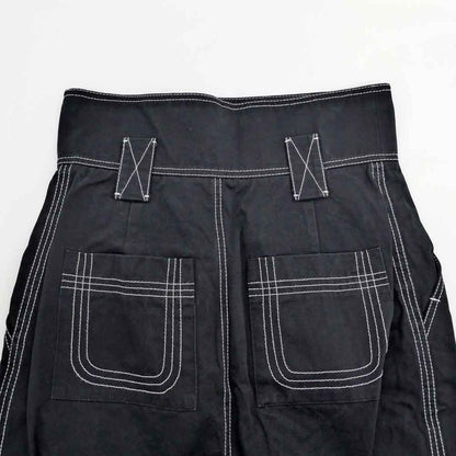 Fendi Zucca Skirt White Stitch Black 42 Size Fq7160 Women's Apparel