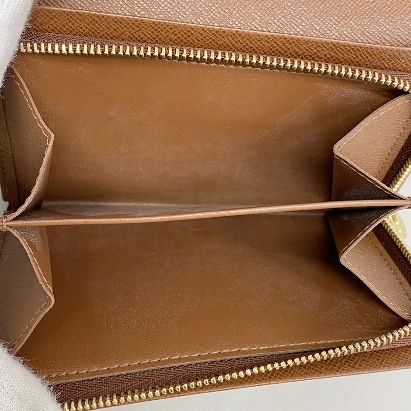 Louis Vuitton Wallet Monogram Porte Monnaie Zip M61735 Brown Ladies