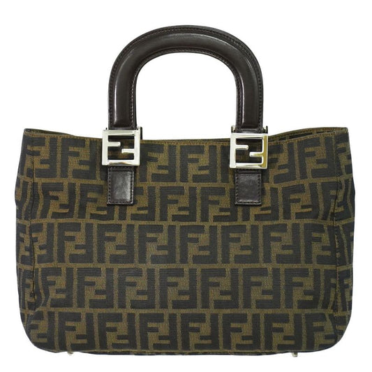 Authentic Fendi Zucca Tote Handbag Canvas Brown 26693 Zucca Bag Pre-owned