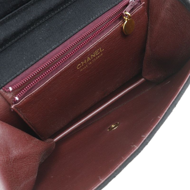 Chanel Chain Shoulder Matelasse Cotton Black Ladies Shoulder Bag