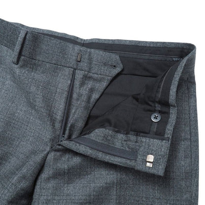 Gucci Suit Size 7-46 R Check Bleather Tailored Single Jacket 2B Tapered