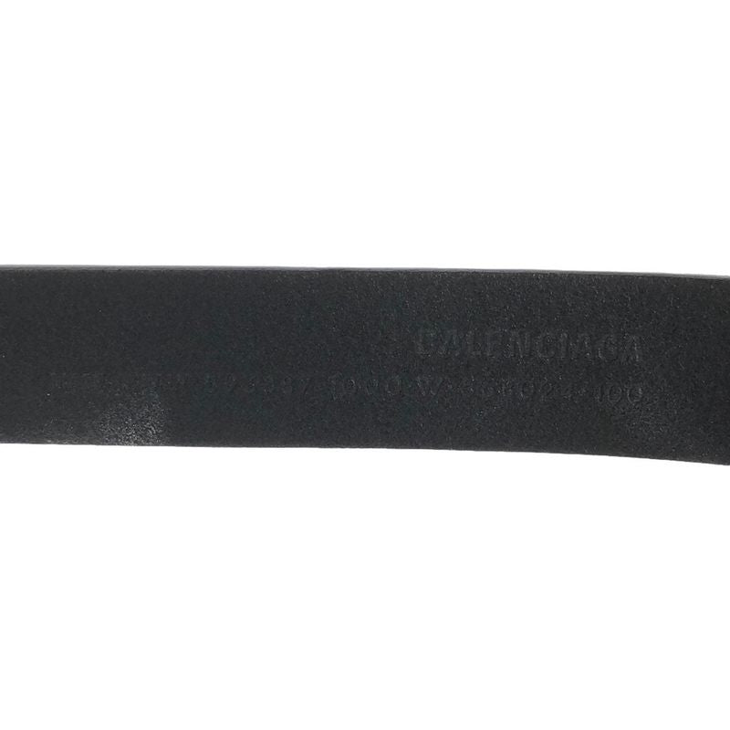Balenciaga B Buckle Slim Leather Belt 593887 Black