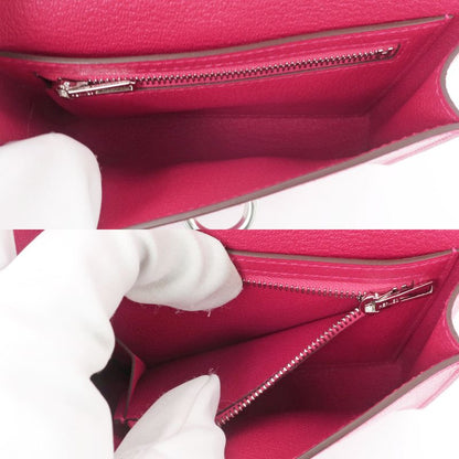 Hermes Chaine D'ancre Compact Wallet Chevre Pink Svhardware B Engraved
