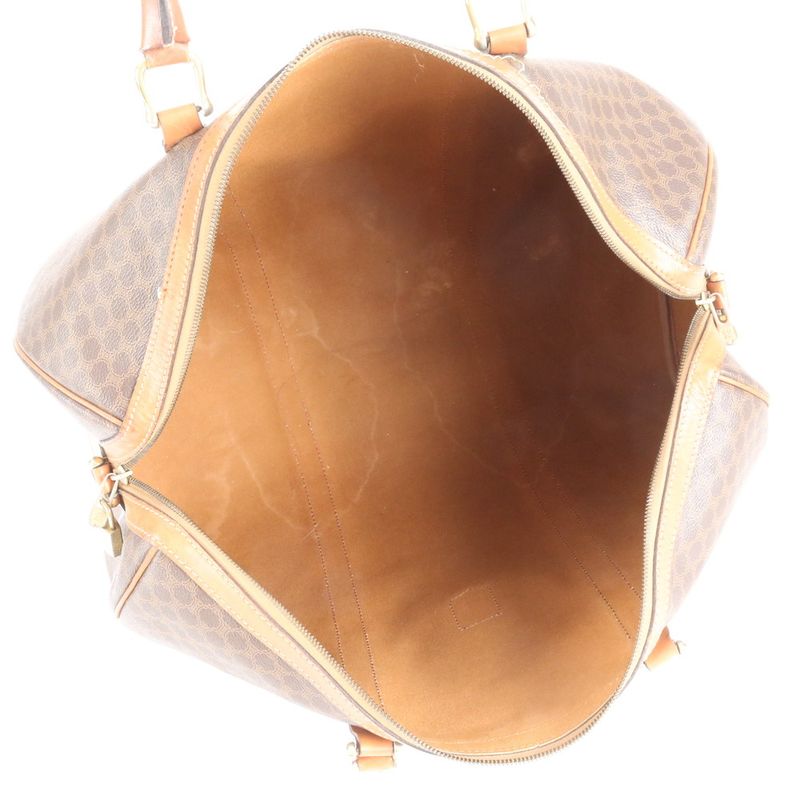 Vintage Celine Macadam Triomphe Leather Boston Bag Business Travel Tote Travel