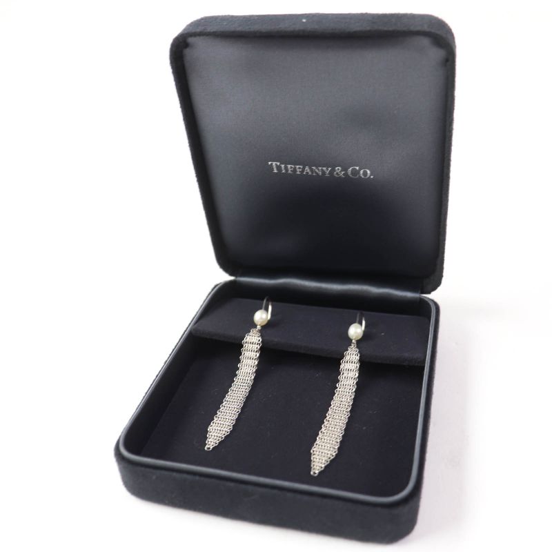 Tiffany & Co Ag925 Current Ag925 Mesh Tassel Earrings With Pearl (for Both