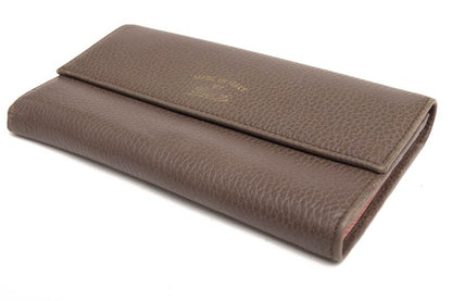 Gucci Long Wallet Women Leather Genuine Gray 354496 Swing with Coin Purse