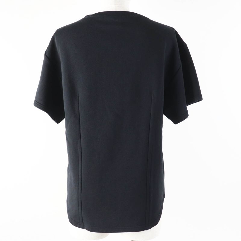 CHANEL 21B P71283 100% Cotton COCO Patch Short Sleeve T-shirt With Rhinestones