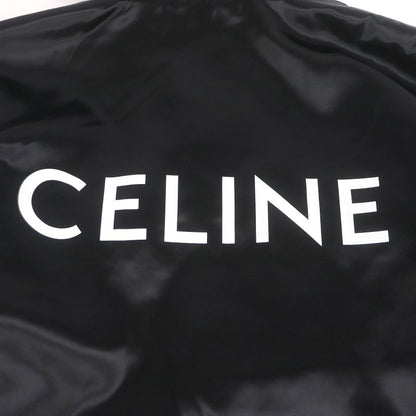 Celine 22AW 2w749048s Back Logo Print Hooded Bomber Jacket Blouson Black 50
