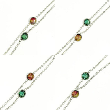 Gucci Silver Colored Stone Blinds for Love Necklace 10.5g 925 Engraved 469718