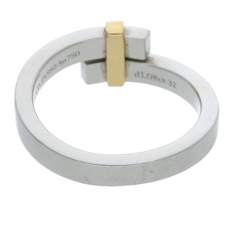 Tiffany & Co Tiffany & Co Edge Bypass Ygplatinum Combination Diamond Ring Men's