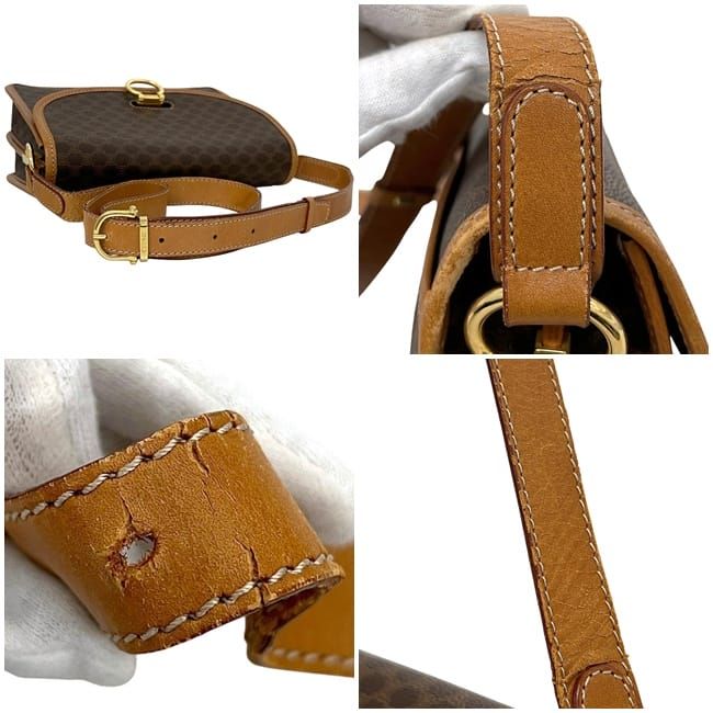 Celine Shoulder Bag Brown Beige Macadam Crossbody PVC