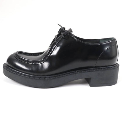Prada 1e249n Lace-up Brushed Leather Shoes Black 36.5 With Box And Storage Bag