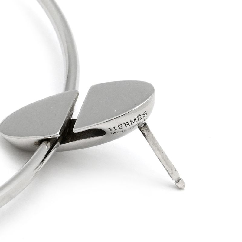 Hermes Earrings Silver 925 Silver Ag925 Sv925 Loop Hoop Swing