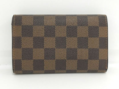 Louis Vuitton Porte Feuille Tresor Fold Wallet With L-shaped Zipper Damier