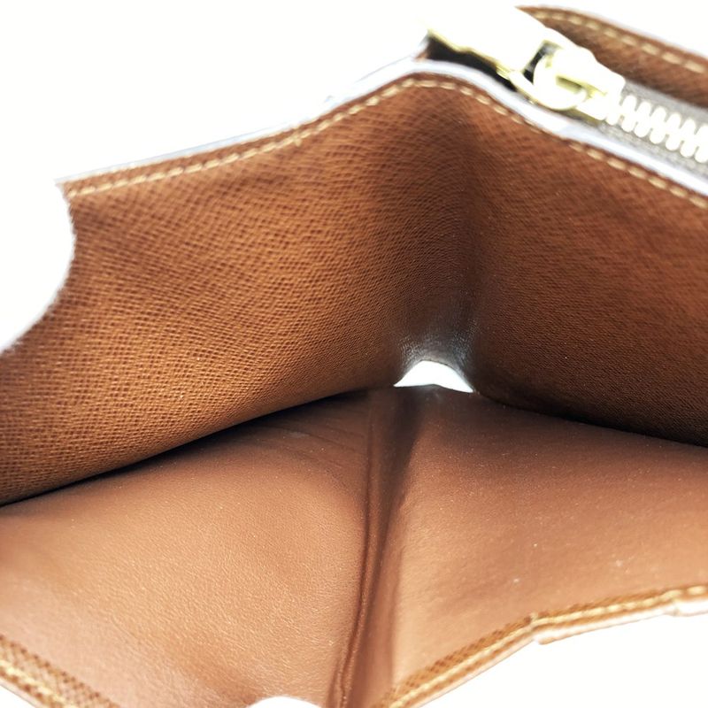 Louis Vuitton M61207 Porte Papier Zip Monogram Canvas Brown Bifold Wallet
