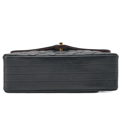 Chanel Mini Matelasse Turnlock Design Flap Chain Shoulder Bag Lamb Skin Navy